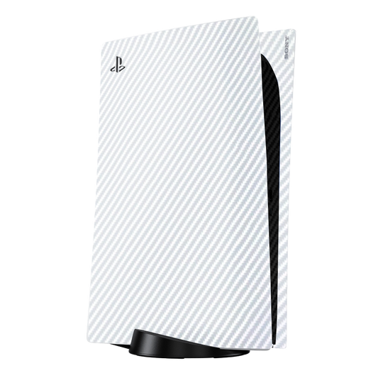 Fibra Carbono Blanco & Negro Skin Playstation 5 Fat