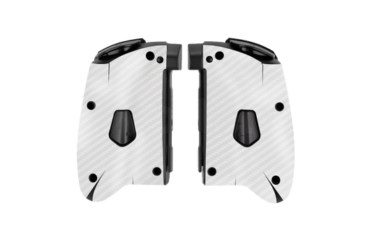 Controle Nintendo Switch Hori com capa de fibra de carbono branca