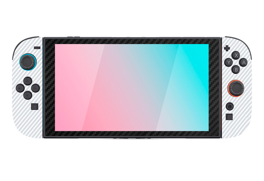 Fibra Carbono Blanco & Negro Skin Nintendo Switch 2 (2025)