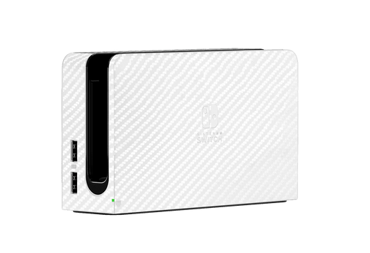 Fibra Carbono Blanco Skin Nintendo Switch OLED (2021) Xonebrand
