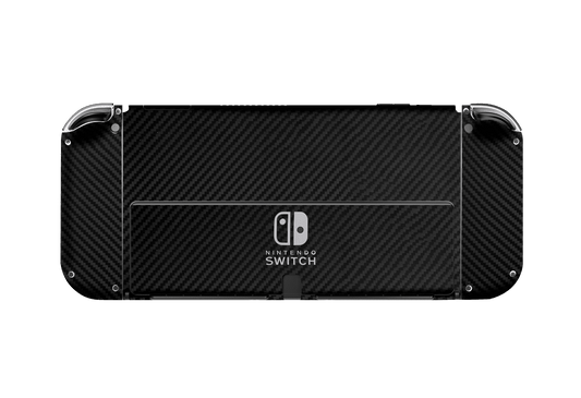 Fibra Carbono Negro Skin Nintendo Switch OLED (2021) Xonebrand