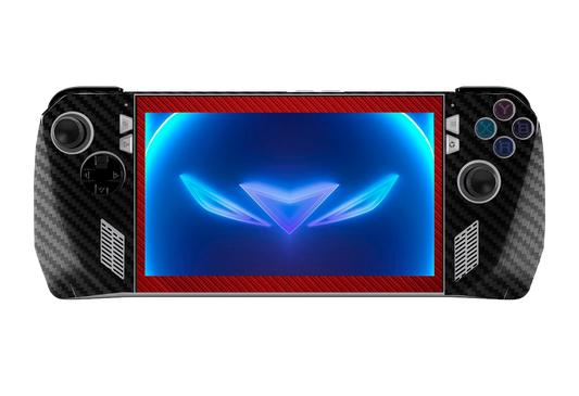 Fibra Carbono Rojo & Negro Skin Asus Rog Ally Xonebrand