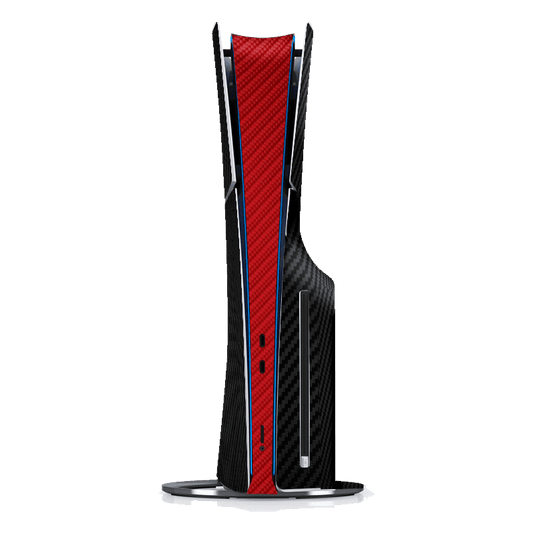 Fibra Carbono Negro & Rojo Skin Playstation 5 Slim Xonebrand