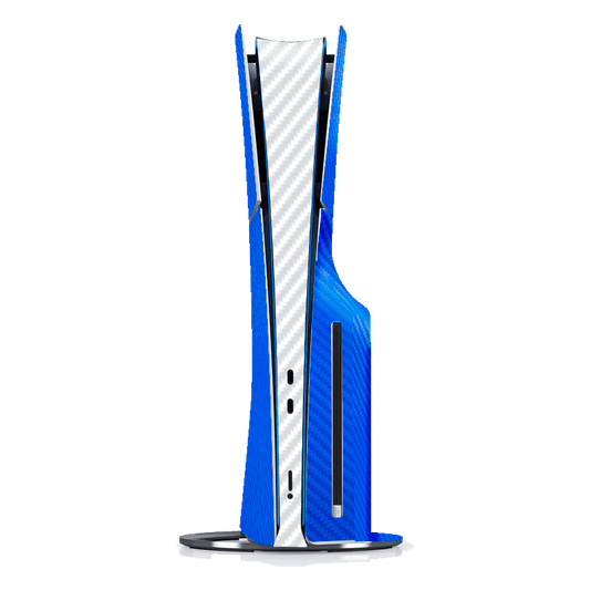 Fibra Carbono Azul & Blanco Skin Playstation 5 Slim Xonebrand