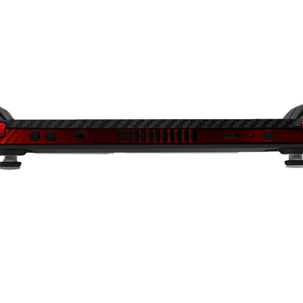 Fibra Carbono Negro & Rojo Steam Deck Skin