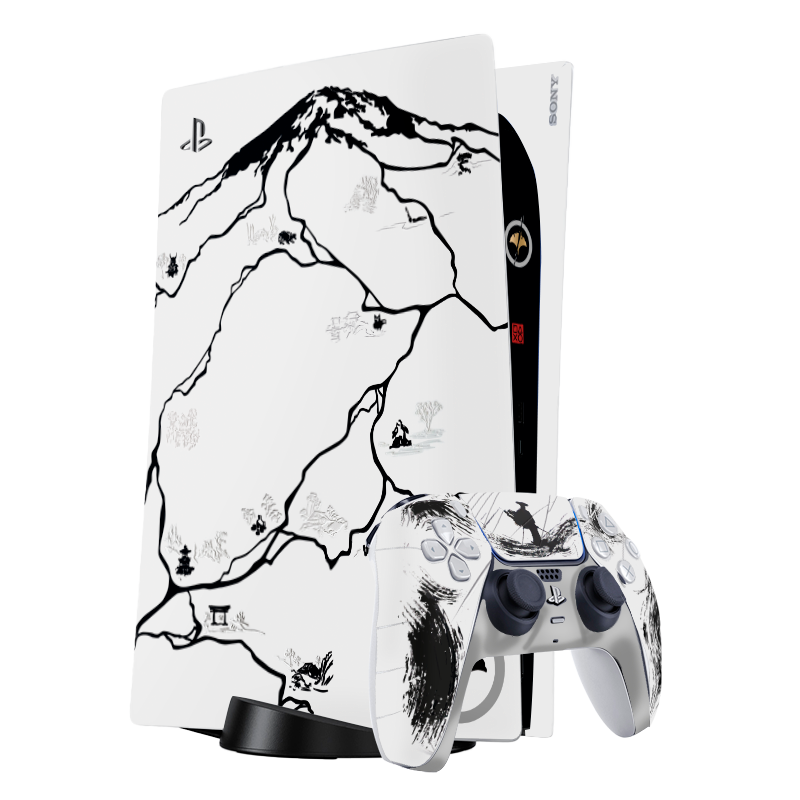 Edición Ghost of Yotei black Skin Playstation 5 Fat Xonebrand