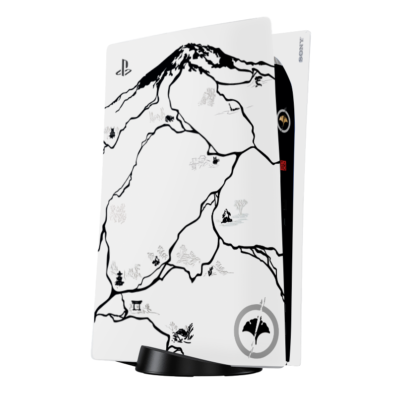 Edición Ghost of Yotei black Skin Playstation 5 Fat Xonebrand