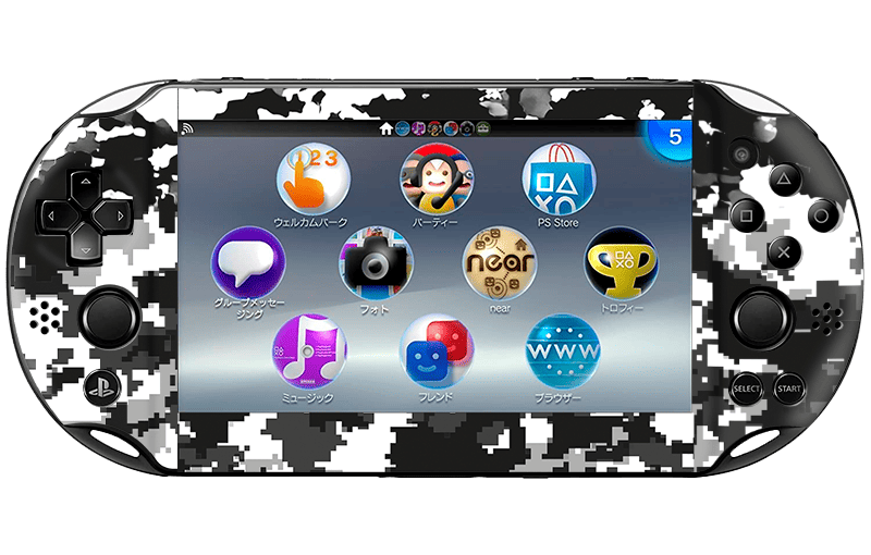 Camuflado Gris Skin Playstation Portable PSVita Slim Xonebrand