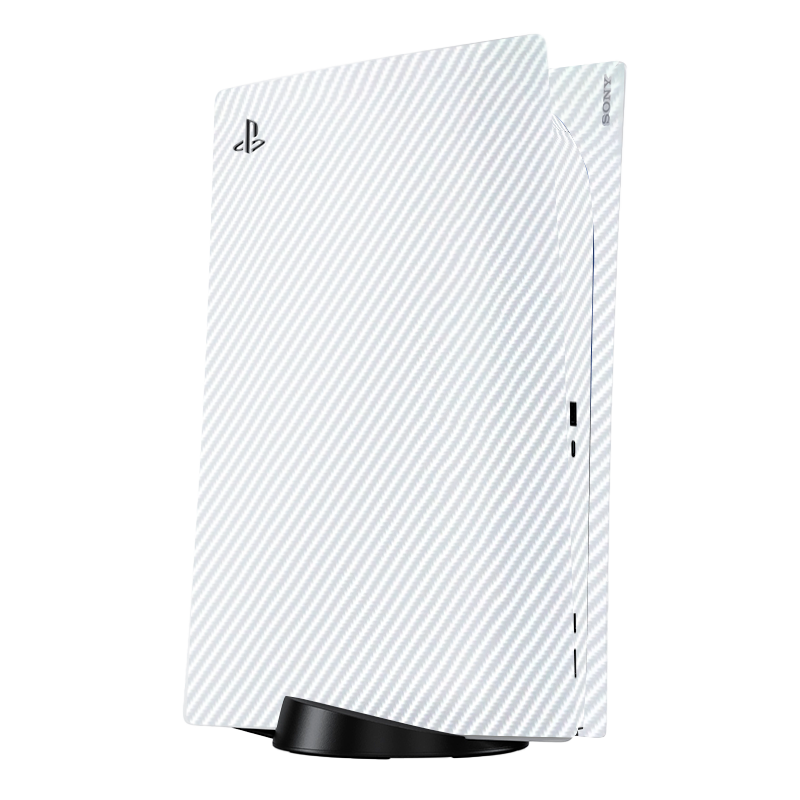 Fibra Carbono Blanco Skin Playstation 5 Fat