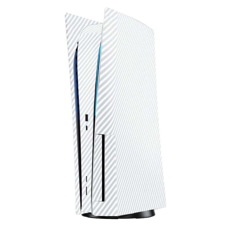 Fibra Carbono Blanco Skin Playstation 5 Fat