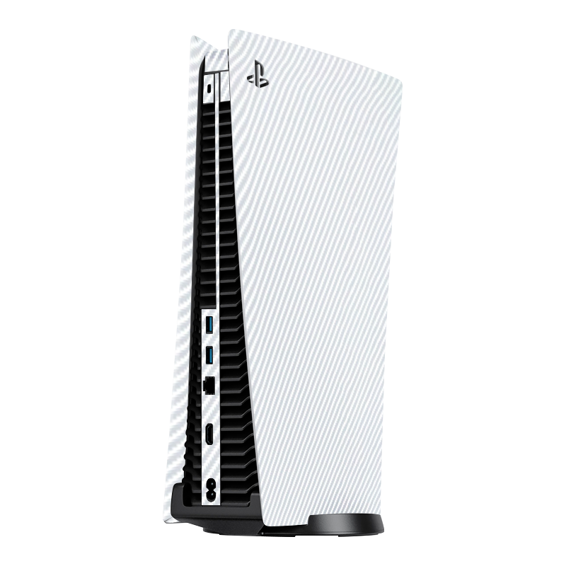 Fibra Carbono Blanco Skin Playstation 5 Fat