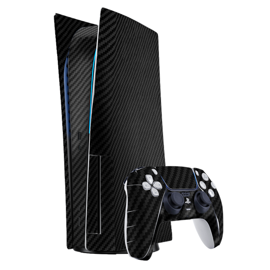 Fibra Carbono Negro Skin Playstation 5 Fat
