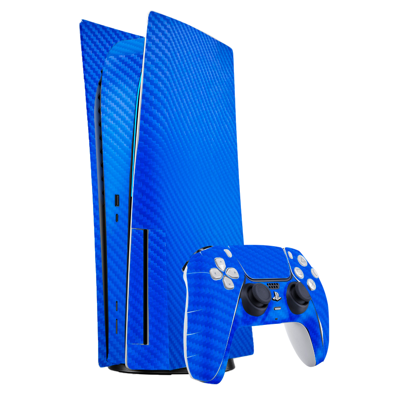 Fibra Carbono Celeste Skin Playstation 5 Fat Xonebrand