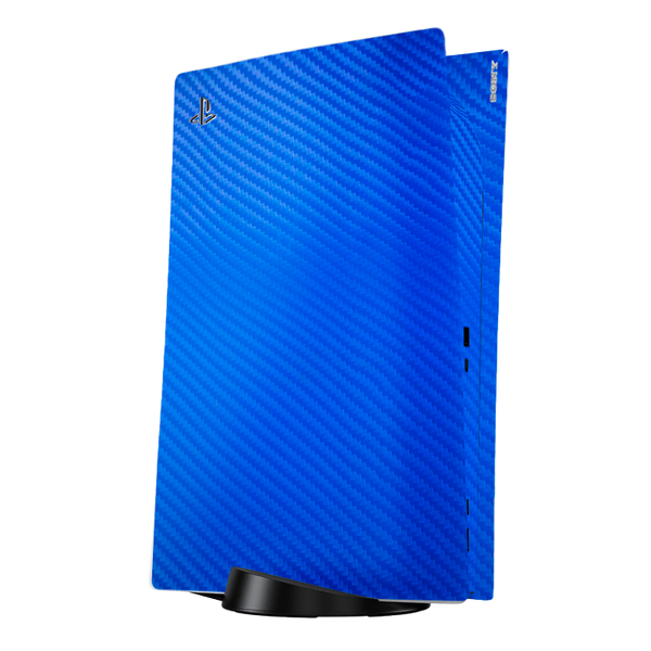 Fibra Carbono Celeste Skin Playstation 5 Fat