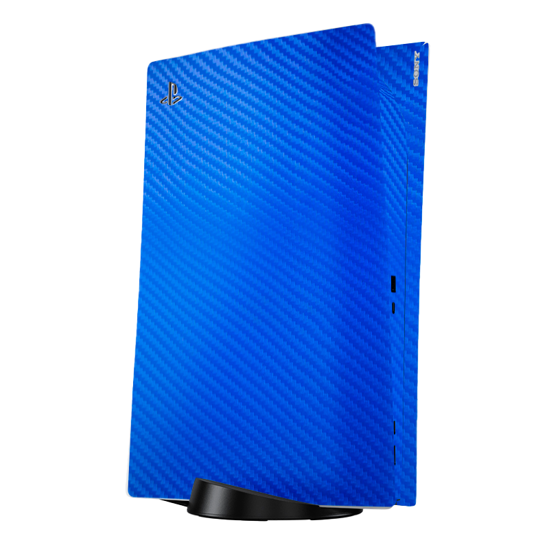 Fibra Carbono Celeste Skin Playstation 5 Fat