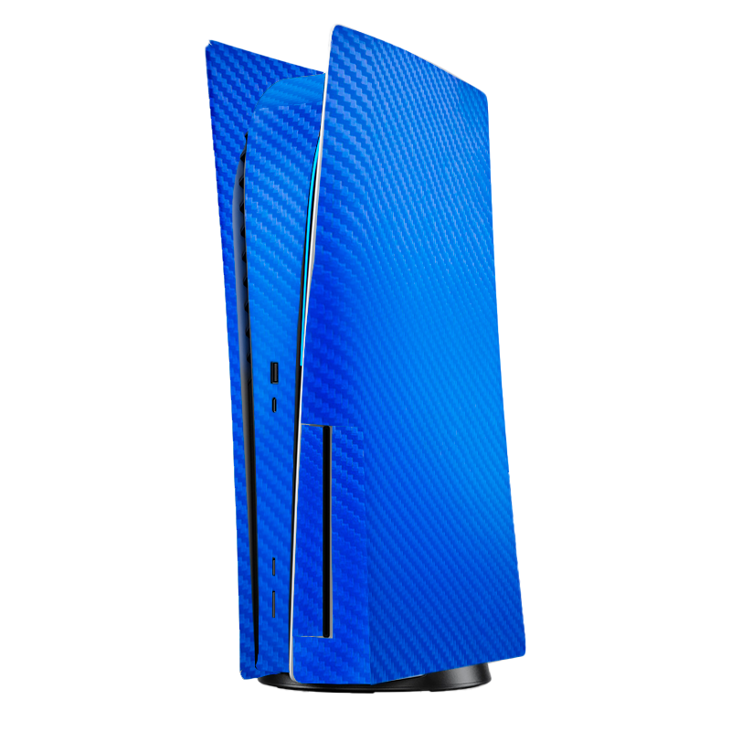 Fibra Carbono Celeste Skin Playstation 5 Fat