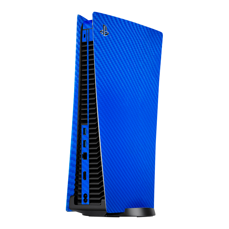 Fibra Carbono Celeste Skin Playstation 5 Fat