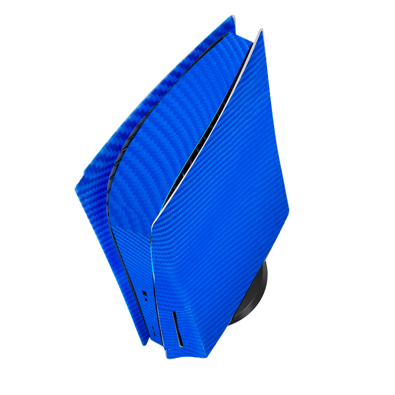 Fibra Carbono Celeste Skin Playstation 5 Fat