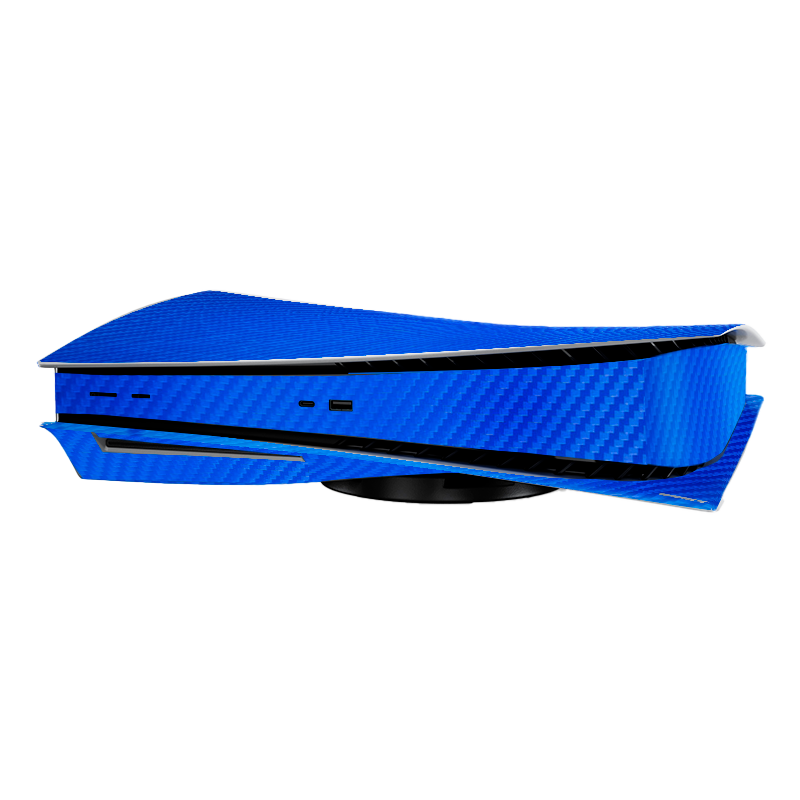 Fibra Carbono Celeste Skin Playstation 5 Fat
