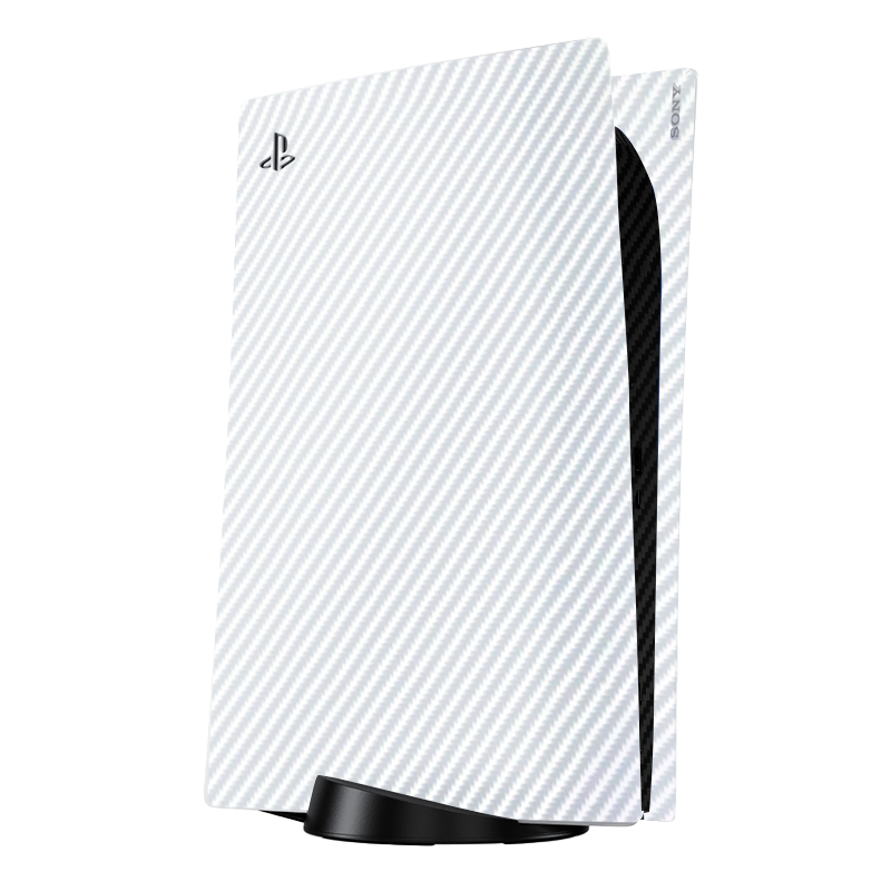 Fibra Carbono Blanco & Negro Skin Playstation 5 Fat