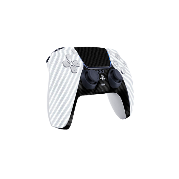 Fibra Carbono Blanco & Negro Skin Playstation 5 Fat