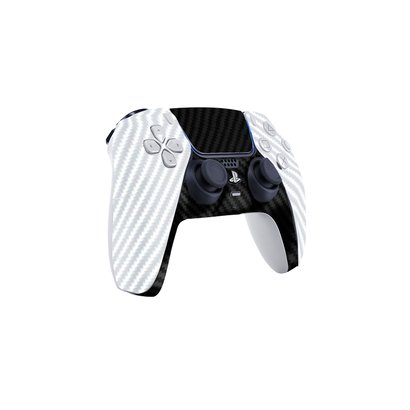 Fibra Carbono Blanco & Negro Skin Playstation 5 Fat