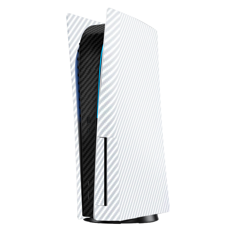 Fibra Carbono Blanco & Negro Skin Playstation 5 Fat