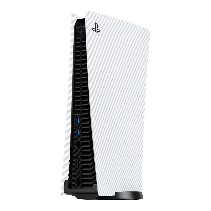 Fibra Carbono Blanco & Negro Skin Playstation 5 Fat