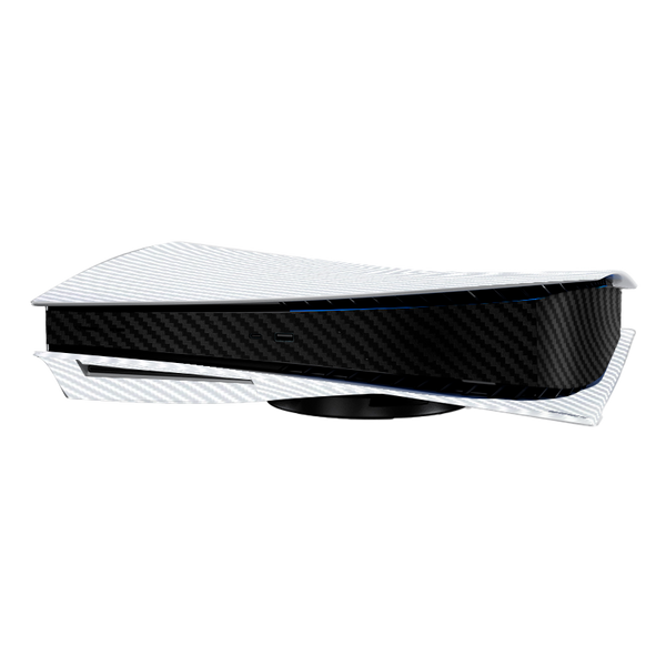 Fibra Carbono Blanco & Negro Skin Playstation 5 Fat