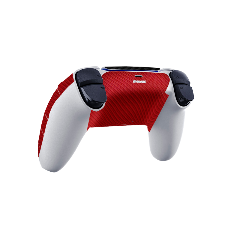 Fibra Carbono Rojo & Negro Skin Playstation 5 Fat