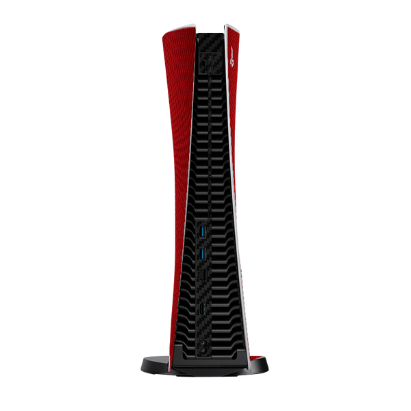 Fibra Carbono Rojo & Negro Skin Playstation 5 Fat