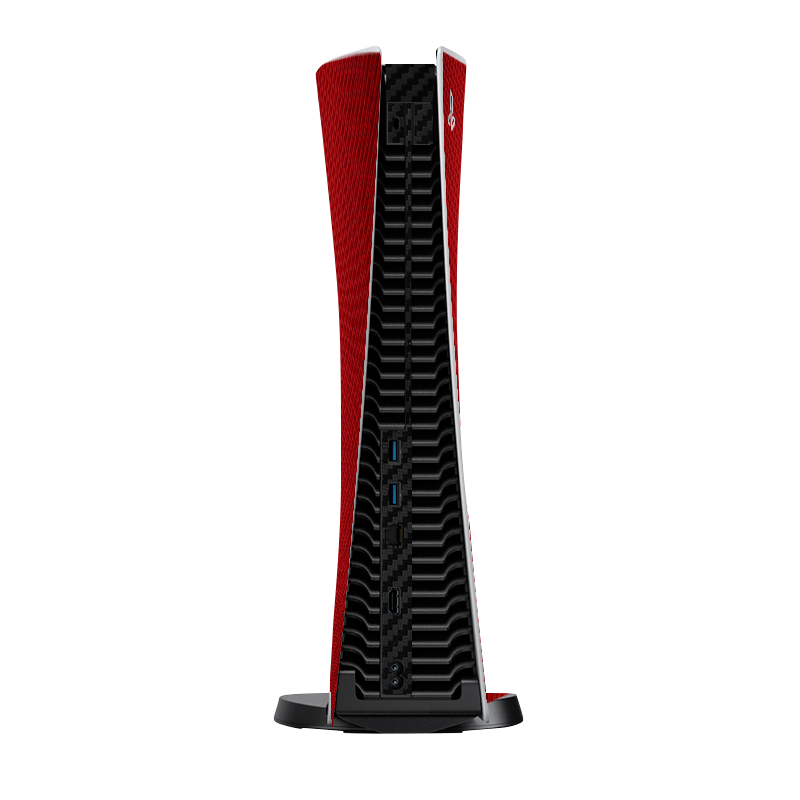 Fibra Carbono Rojo & Negro Skin Playstation 5 Fat Xonebrand