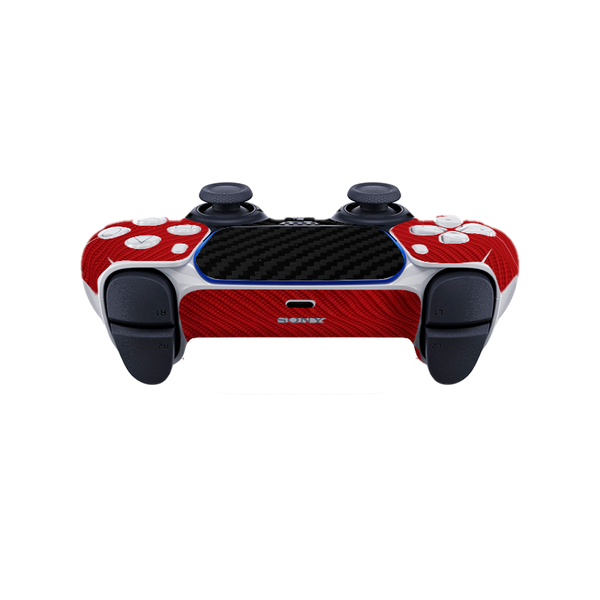 Fibra Carbono Rojo & Negro Skin Playstation 5 Fat