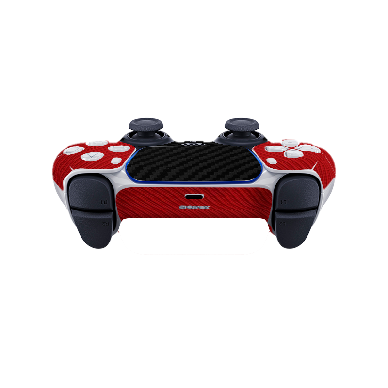 Fibra Carbono Rojo & Negro Skin Playstation 5 Fat