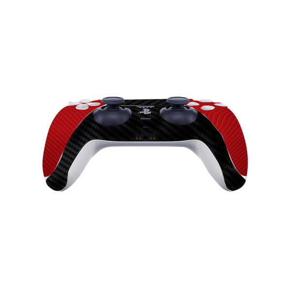 Fibra Carbono Rojo & Negro Skin Playstation 5 Fat