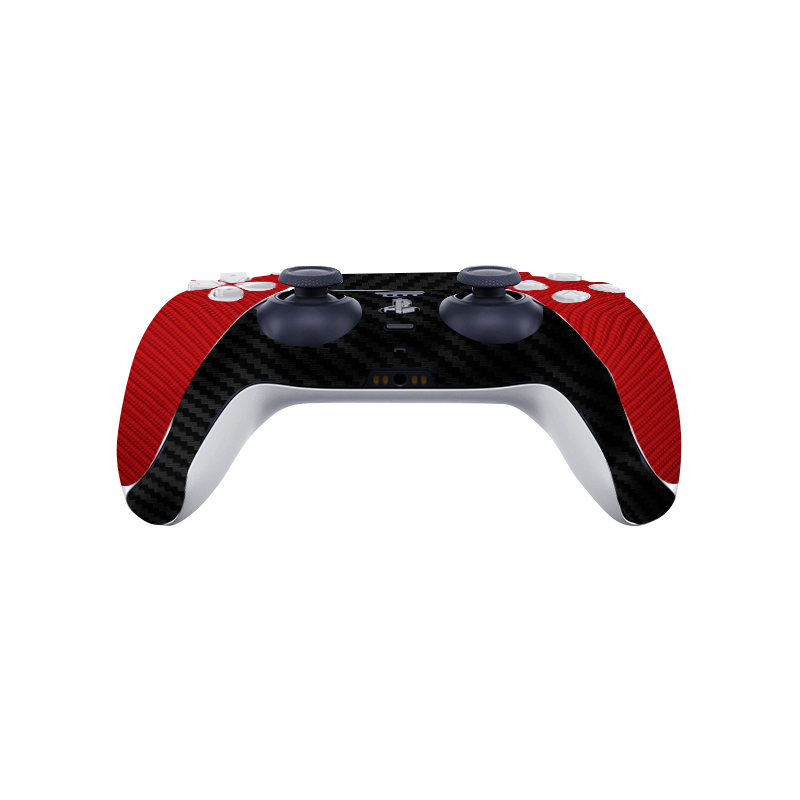 Fibra Carbono Rojo & Negro Skin Playstation 5 Fat