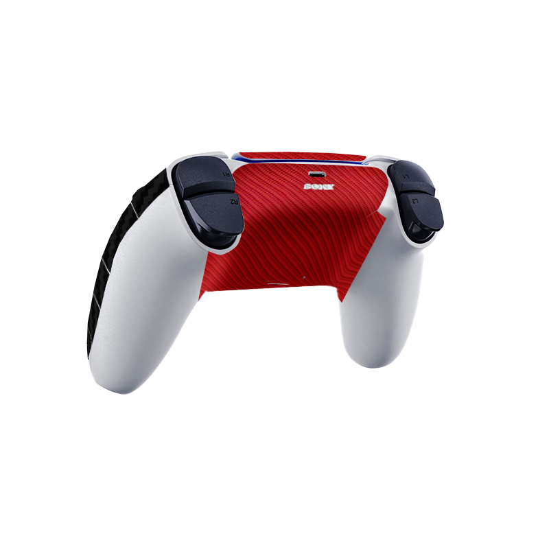 Fibra Carbono Negro & Rojo Skin Playstation 5 Fat