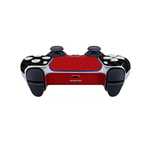 Fibra Carbono Negro & Rojo Skin Playstation 5 Fat