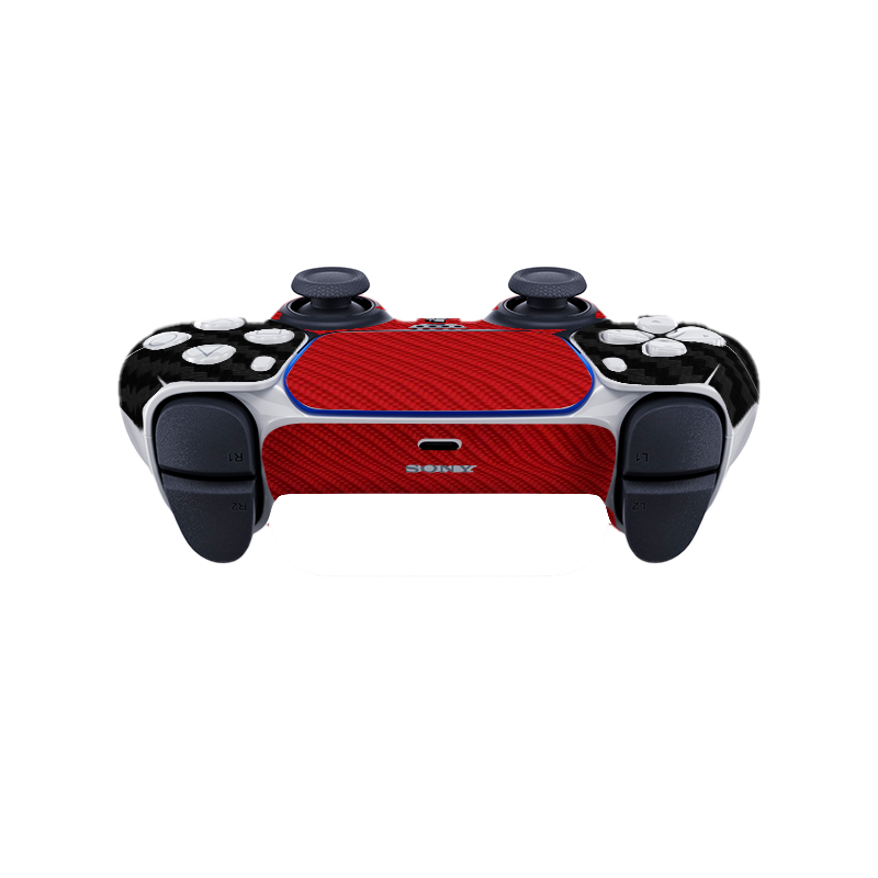 Fibra Carbono Negro & Rojo Skin Playstation 5 Fat