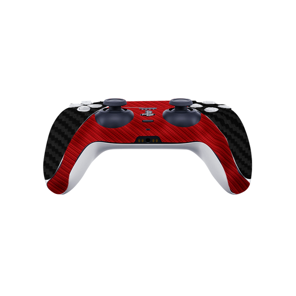 Fibra Carbono Negro & Rojo Skin Playstation 5 Fat