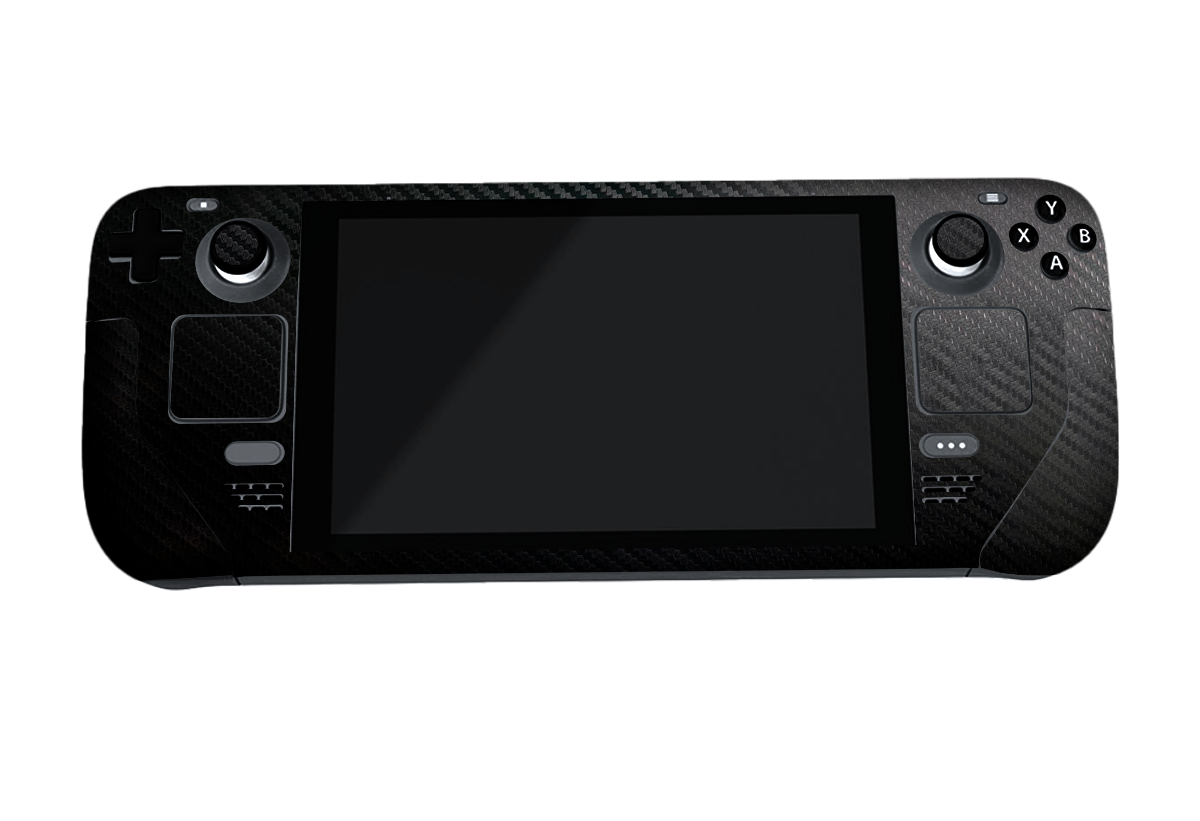 Fibra Carbono Negro Steam Deck Handheld Gaming Computer Skin