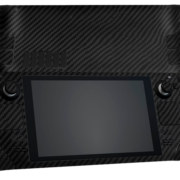 Fibra Carbono Negro Steam Deck Skin