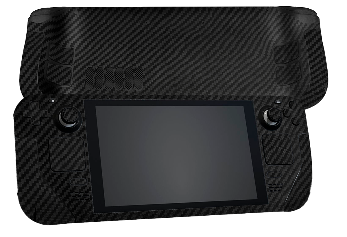 Fibra Carbono Negro Steam Deck Skin