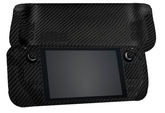 Fibra Carbono Negro Steam Deck Skin