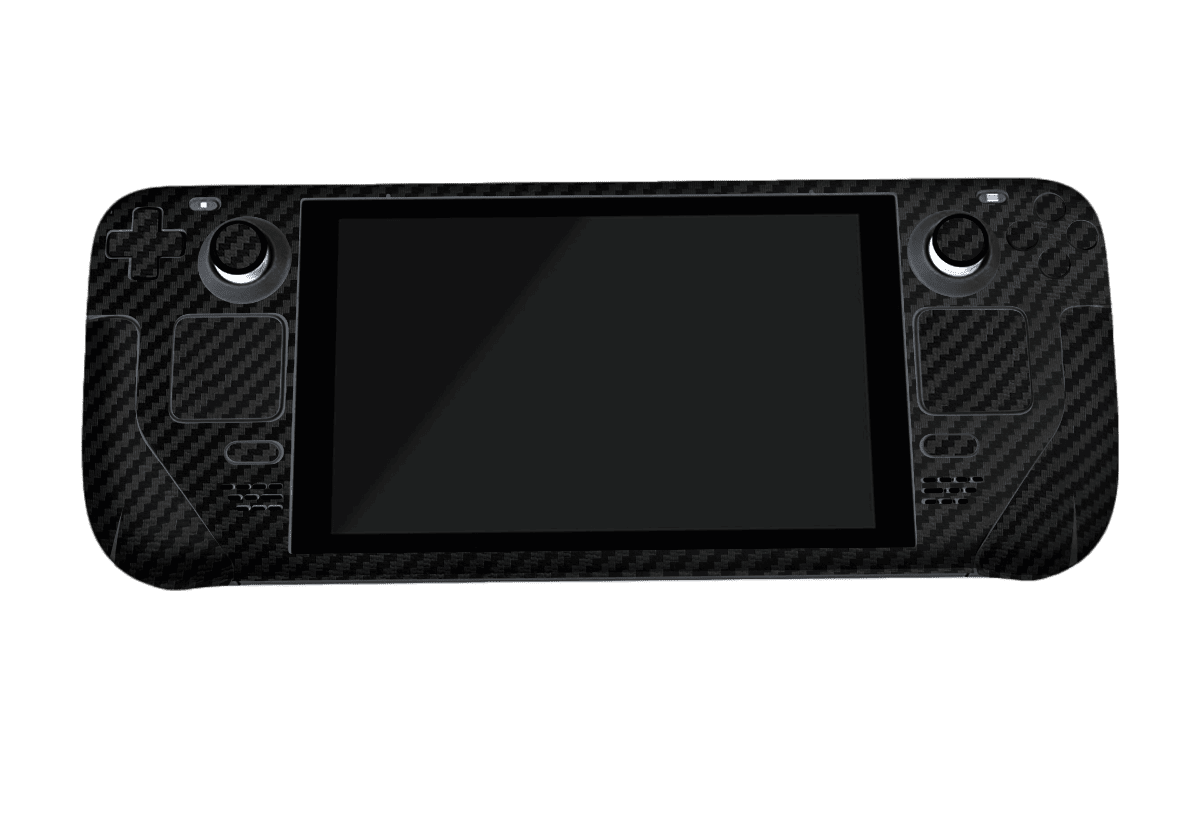 Fibra Carbono Negro Steam Deck Skin