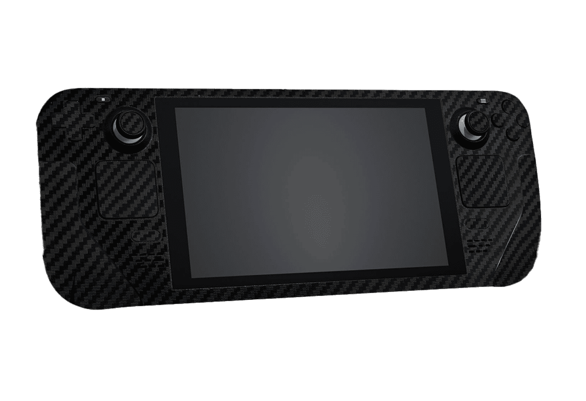 Fibra Carbono Negro Steam Deck Skin