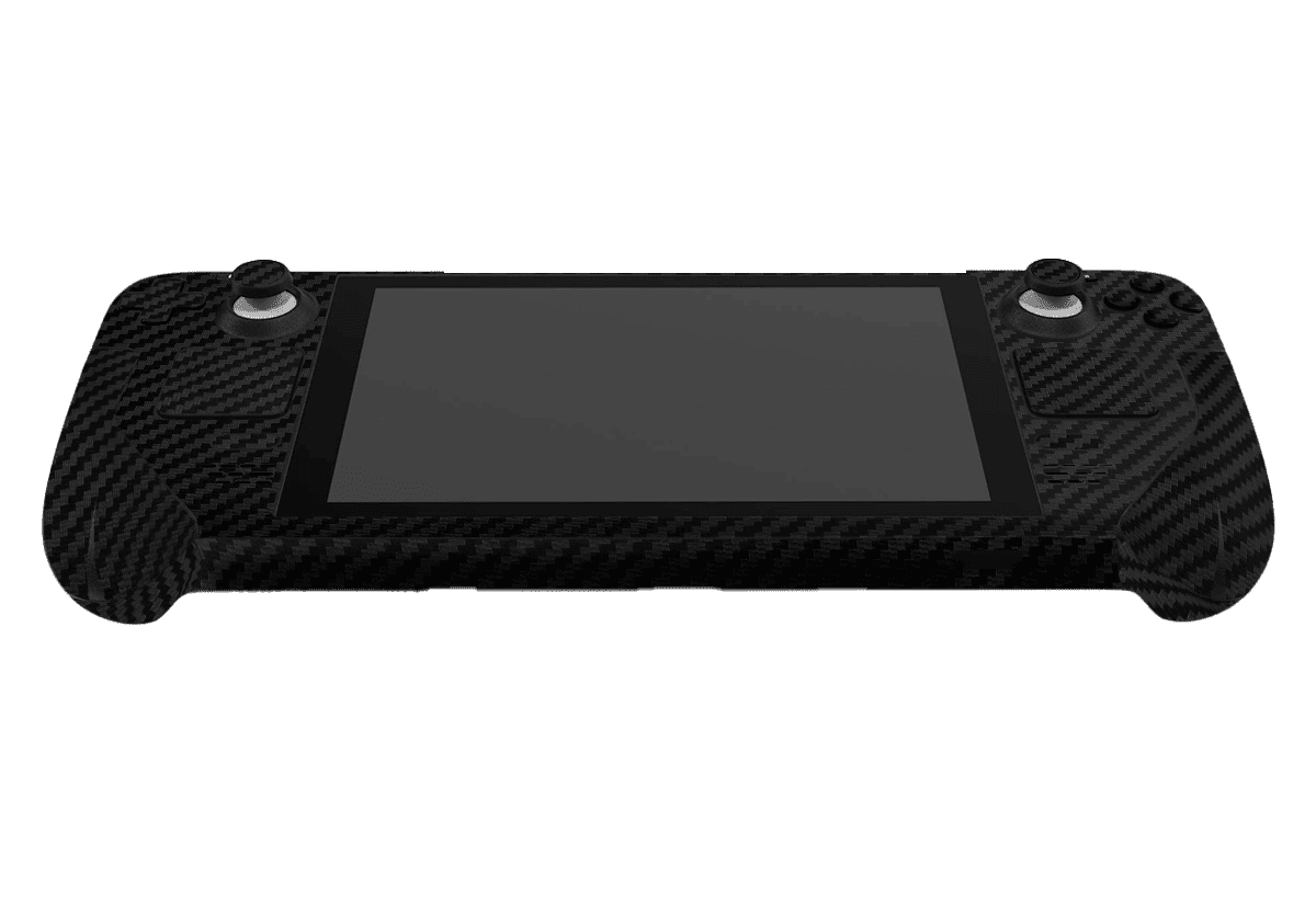 Fibra Carbono Negro Steam Deck Skin
