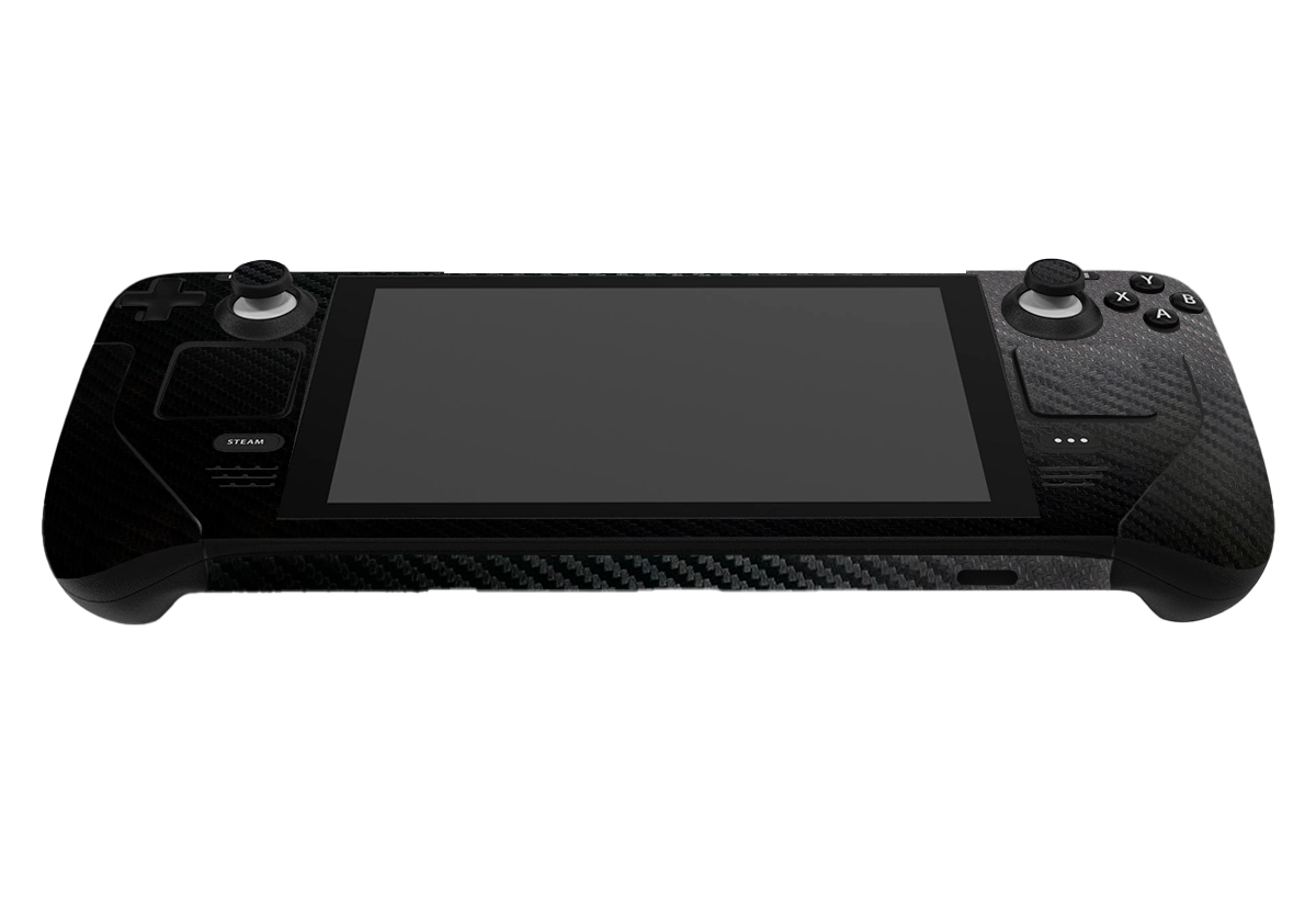 Fibra Carbono Negro Steam Deck Handheld Gaming Computer Skin