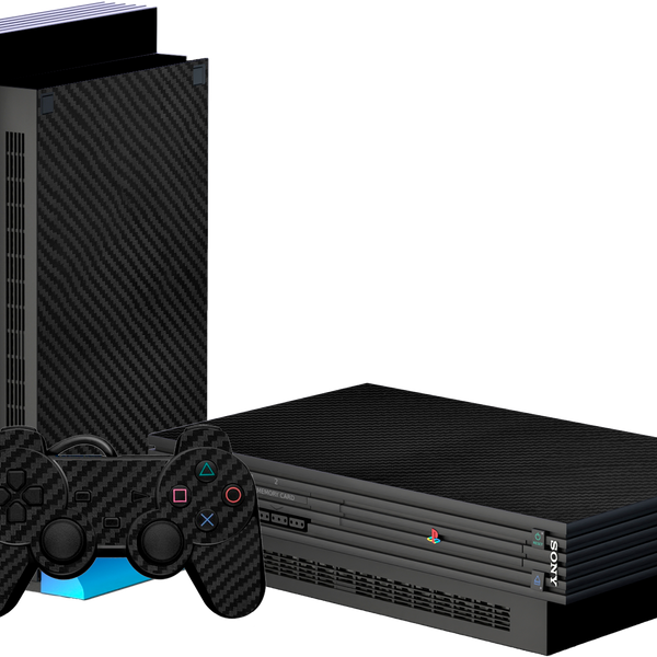 Fibra Carbono Negro Skin Playstation 2 Fat