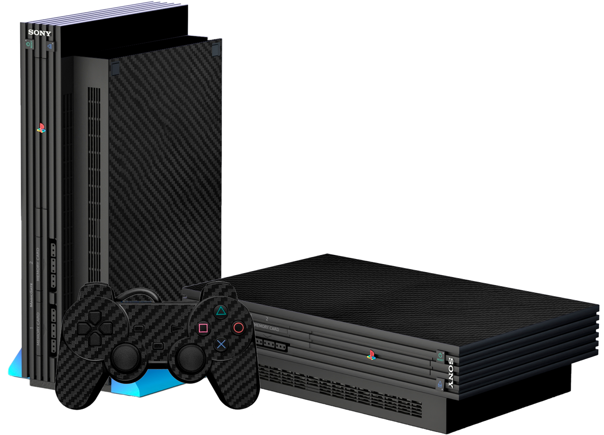 Fibra Carbono Negro Skin Playstation 2 Fat Xonebrand